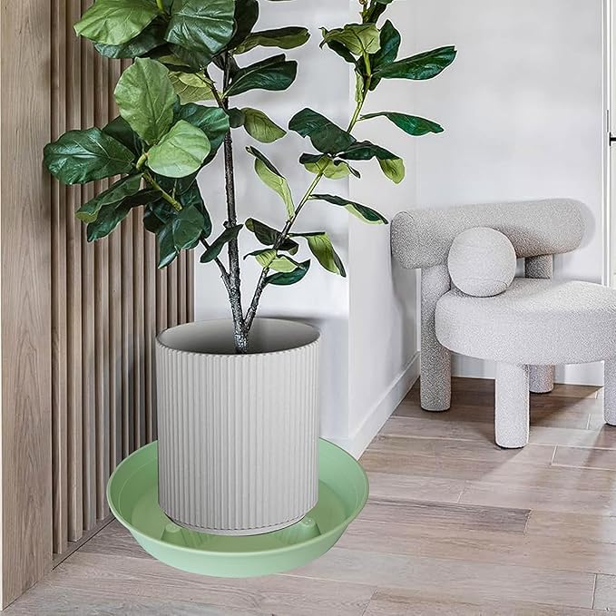 4 Pack Plant Saucer 10 inch, 8 12 14 17 inch, Plant Stand Plastic Plant Saucers for Indoors Outdoor, Heavy Duty Flower Plant Risers for Inside Pots, Pot Saucers for Plants, Grow Bags Saucers
