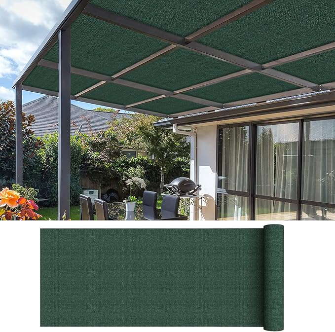 ECOOPTS 6'x211' Sun Shade Roll, Sun Shade UV Blockage Cover for Outdoor Backyard Patio Pergola Greenhouse Plants (Green)