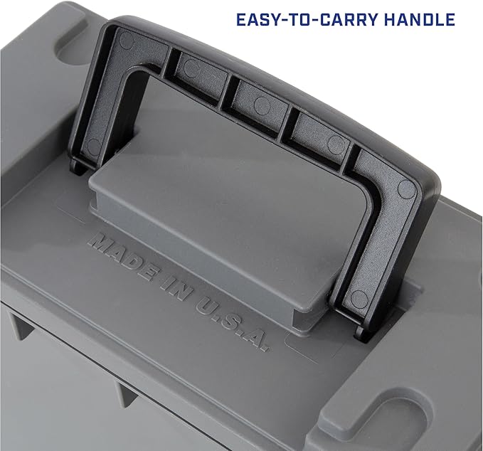 Sheffield 12628 Ammo Storage Box, Stackable .30 Cal Field Boxes, Water and Dust Resistant, Lockable Storage Box with Handle, Secures Hunting Gear, Supplies, and Bullets, Made in USA, | (Pack of 6)