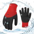 Vgo... 1-Pairs Freezer Winter Work Gloves, Double Lining Rubber Latex Coated for Outdoor Heavy Duty Work (Size M, Red, RB6032)