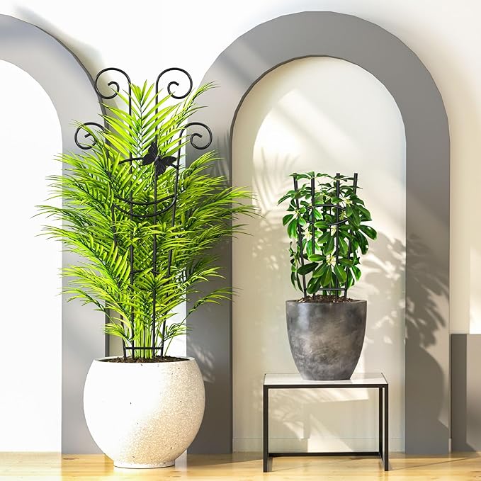 Plant Trellis 4 Pack Plant Trellis Indoor 29.96 in Expandable Metal Garden Trellis for Climbing Plants Sturdy Houseplant Support for Potted Plants with Ties Support for Ivy Pothos Hoya