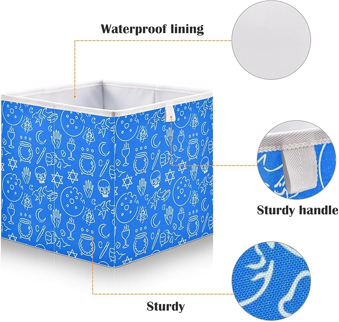 Witchy and Mystical Objects Cube Storage Bins with Handles Collapsible Fabric Organizers for Closet Books Shelves Laundry Home Decor 11x11x11in