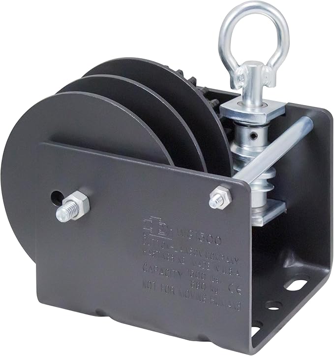 Dutton-Lainson Company - Worm Gear Winch (WG1500SRLD) with 5/8" Hex Drive - Rust-Resistant Finish for Heavy Equipment, Lifting and Trailers - 1500 lb Capacity, 30:1 Gear Ratio, Drill or Manual Use