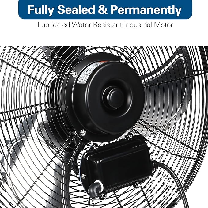 BILT HARD 5400 CFM 20 in. Outdoor Wall Mount Fan, 3-Speed Waterproof Wall Fan Industrial Grade High Velocity Outdoor Fans for Patio, Commercial, Garage, and Gazebo Use- UL Listed