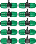 10 Pcs 1/2" to 1/4" Barbed Tee Connector, 1/2 Inch to 1/4 Inch Drip Irrigation Fittings Drip Line Reducer Tee Connectors 1/2" to 1/4" 3-Way Splitter Connectors for Garden Drip Irrigation System