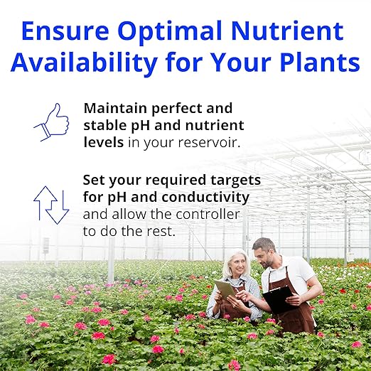 Bluelab Pro Controller Wi-Fi Fully Automated 24/7 Digital Monitor for Hydroponics Multi-Nutrient & pH Dosing with EC Temperature Probe and Edenic Remote Monitoring Essential for Agriculture