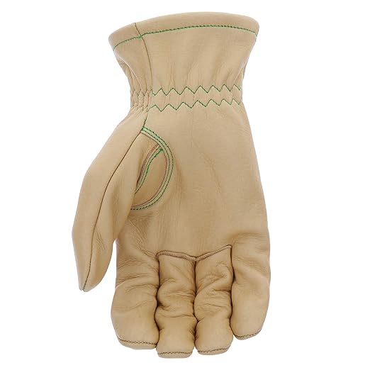 John Deere JD84013-XL Men's Water Resistant Leather Gloves, Abrasion Resistant, Durable, Tan, X-Large