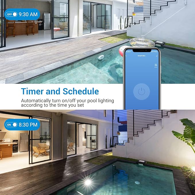 DEWENWILS Pool Timer, WiFi Smart Switch, Heavy Duty 40A 120-277 VAC 2HP, Compatible with Smart Phone, Alexa, Google Assistant, ETL Listed
