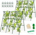 2 Pack Cucumber Trellis, 49.6"×49.6" Garden Trellis for Climbing Plants Outdoor, A-Frame Vegetable Trellis for Raised Bed, Support for Tomatoes, Squash, Zucchini, Vegetables