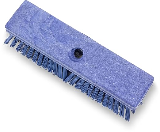 SPARTA Plastic Floor Scrub Brush, Brush Head Only, Deck Brush with ACME Standard Thread Fitting for Deck, Industrial Kitchens, and Hospitals, 10 Inches, Blue, (Pack of 6)