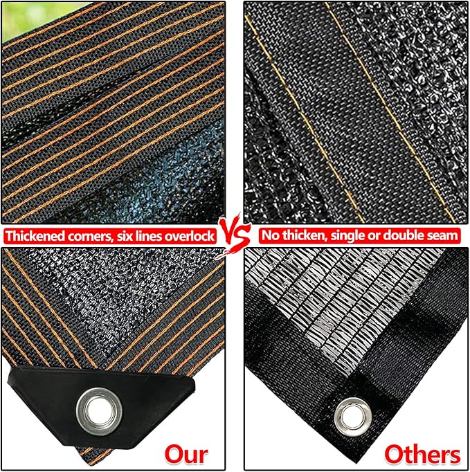 Shade Cloth 90% Sunblock Net for Garden Patio, Shade Sails -for Plants Greenhouse Outdoor Pergola Lawn Swimming, Sun Screens for Kennel Chicken Coop Easier to Hang Net Cover, 16x20 FT