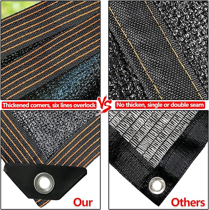 Shade Cloth- 90% Sunblock Net for Garden Patio,Shade Sails -for Plants Greenhouse Outdoor Pergola Lawn Sun Shade Cloths for Kennel Chicken Coop Easier to Hang Shade Net Cover