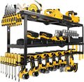 MOOMSINE Large Power Tool Organizer Wall Mount, Heavy Duty Metal Tool Storage Rack Loads 320lbs, 8 Cordless Drill Holder 3 Layer for Garage, Workshop, Tool Room, Gift for Men