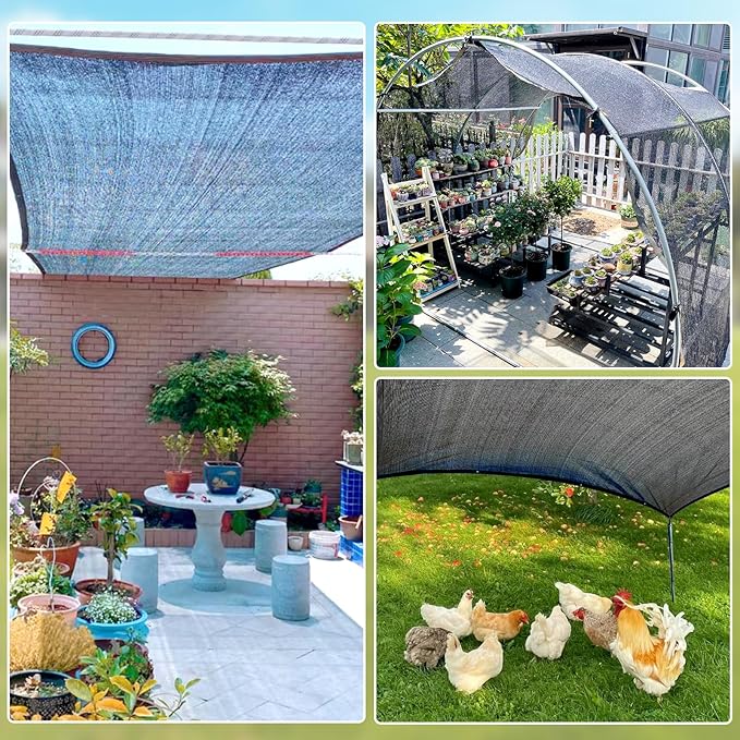 50% Shade Cloth, 6.5x10FT Sun Shade Cover Net Mesh Tarp with Grommets for Greenhouse, Plant, Garden, Patio, Pergola, Sun Shade Canopy Black