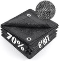 Cool Area 70% Sun Shade Cloth Mesh Tarp with Grommets for Plant Cover 6x8ft Patio Canopy Garden Pergola Greenhouse Car Barn Kennel Black