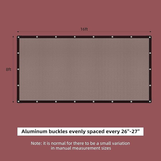 40% Shade Cloth, 8x16FT Black Heavy Duty Mesh Screen Tarp with Grommets for Patio, Canopy, Garden, Porch, Greenhouse, Pools, Garage