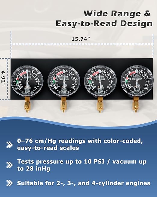 DAYUAN Upgraded Version Motorcycle Fuel Vacuum Carburetor Synchronizer carb sync Gauge