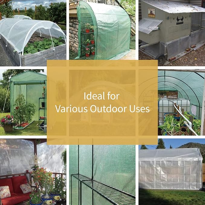 GUARD SHIELD Clear White Tarp Heavy Duty 12x20 Feet Waterproof for Greenhouse Outdoor Garden Poly Cover UV Resistant 3x3 Weave 10mil