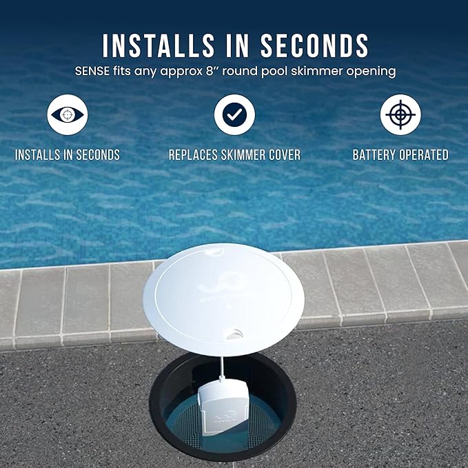 WaterGuru Sense S2 Smart Pool Monitor – Digital Pool & Spa Water Tester for Chlorine, pH, CYA & Alkalinity – Wi-Fi Enabled – Includes C5 Cassette, Float Ring & Batteries