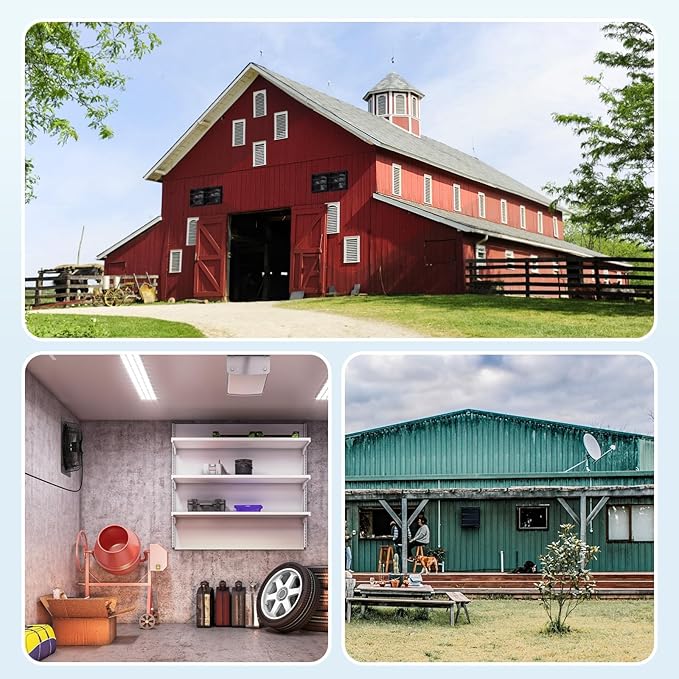 addlon 12 Shutter Exhaust Fanwith Remote Control, 8 Speeds 25W Energy Efficient DC Motors, 1200CFM, 8-Hour Timer, Garages/Greenhouse/Attic/Chicken Coop Ventilation Fan,Low Noise, Plug & Play