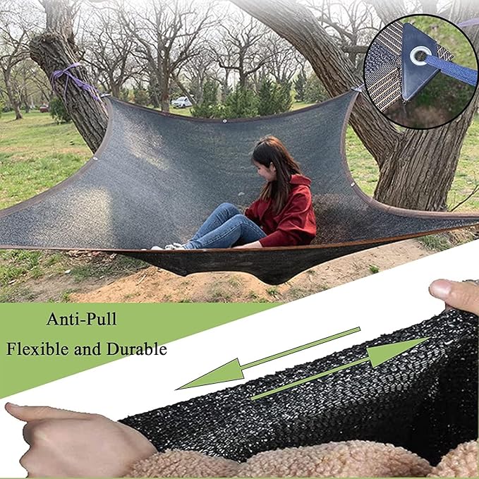 Shade Cloth - Garden Shade Mesh Netting with Grommets Outdoor Sun Shade Cover for Pergola Patio Plants Greenhouse Chicken Coop Black 90% Shading Rate