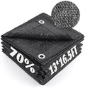 Cool Area 70% Sun Shade Cloth Mesh Tarp with Grommets for Plant Cover 13x16.5ft Patio Canopy Garden Pergola Greenhouse Car Barn Kennel Black