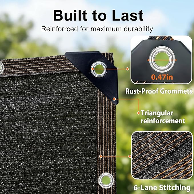 90% Shade Cloth, Dog Kennel Shade Cover, 3.3 x 6.6 FT Sturdy Durable Sunblock Shade Mesh Tarp with Grommets for Patio Plants Greenhouse Chicken Coop Porch