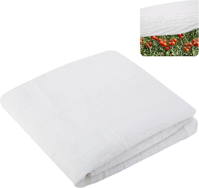 6.6 x 6.6 Ft Plant Shade Nylon Cloth, White Plant Sun Protection Net with Reinforced Grommets, Garden Sunshade Cover Cloth for Protecting Plants from Direct Sunlight