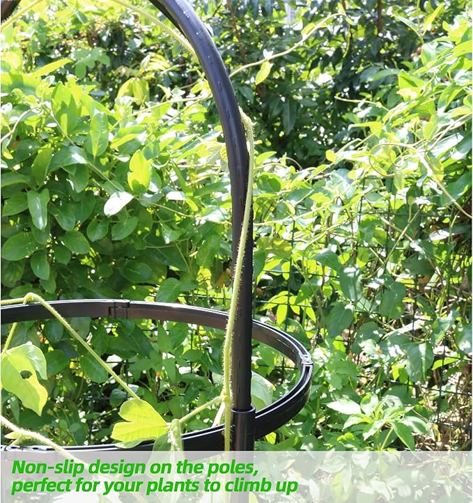 Garden Trellis for Climbing Plants, Rustproof Metal Pipe with Heavy Duty 6ft, Garden Outdoor Indoor Potted Plant Support（Black）