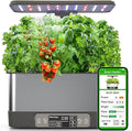 Hydroponics Growing System Indoor Garden, Smart Indoor Herb Garden with Grow Light, In door Gardening System 8 Pods, APP & WiFi Control, Auto Timer, Quiet Pump, Stainless, Gift for Women Mom, Gray