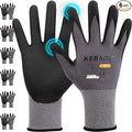 Kebada W2-6 Pairs Safety Work Gloves MicroFoam Nitrile Coated, Breathable & Full Touchscreen Seamless Knit Nylon Gloves for Precision Work, Automotive Tech & Logistics, Medium