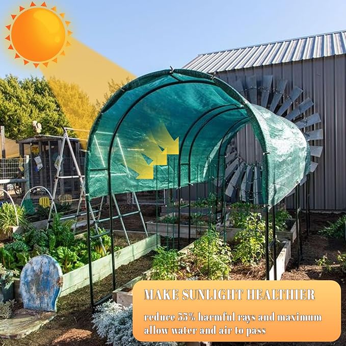 Cool Area 55% 6.5x20ft Sunblock Shade Cloth Cover Mesh UV Resistant Net for Garden Flower Plant Greenhouse, Dark Green