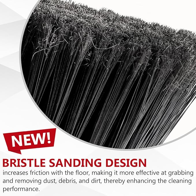 Broom for Sweeping Indoor 54''Long Handle Soft Bristle Brooms,Indoor Broom for Floor Cleaning House Broom for Kitchen Lobby Patio Yard