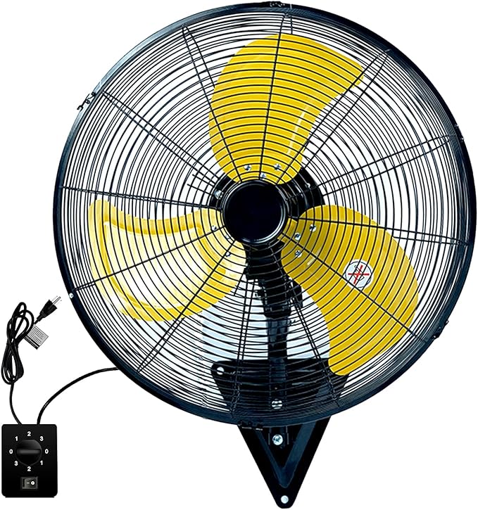 20" Wall Mount Fan, 7100CFM Heavy Duty Wall Fan with 3-Speed & Adjustable Tilt, High Velocity Industrial Oscillating Fans for Garage, Factory, Patio, Indoor, Porch, Shop & Commercial Use - ETL Listed