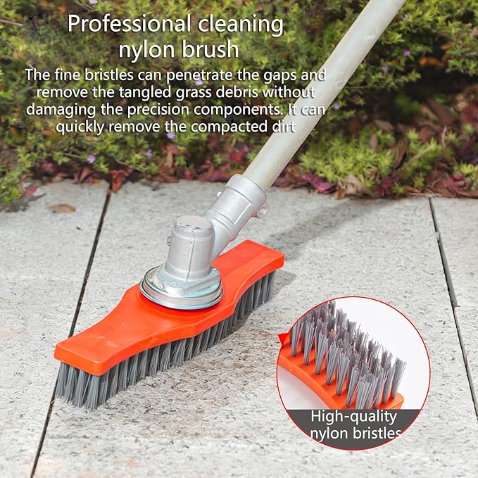 Heavy Duty Mower Brush Thick Nylon Bristles for Effective Removal of Stubborn Dirt Grass Tool Brush