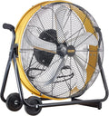 HiCFM 7800 CFM 24 inch High Velocity Internal Oscillating Barrel Floor Fan with Powerful 1/4 Motor, 9ft Power Cord for Workshop, Garage, Commercial or Industrial rooms - UL Safety Listed