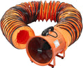 VEVOR 16 Inch Utility Blower Fan, 2 Speed 5175 CFM Heavy Duty Cylinder Axial Exhaust Fan with 16.4ft Duct Hose, Industrial Portable Confined Space Ventilator for basements, warehouse, Workshop