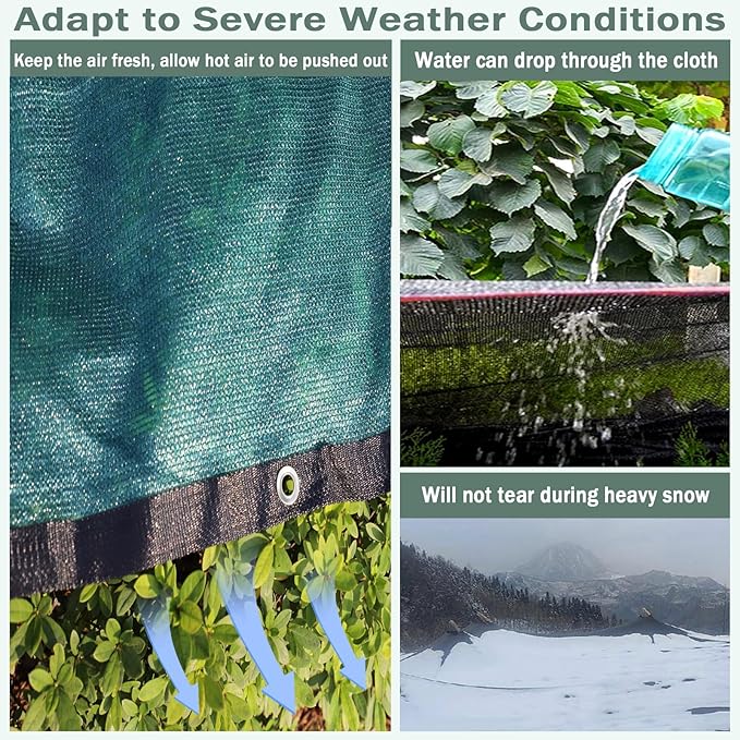 90% Green Colored Shade Cloth 6 ft X 12 ft, Heavy Duty HDPE Mesh Sun Shade Tarp with Grommets for Garden Greenhouse Pergola Patio Plant Kennel UV Protection