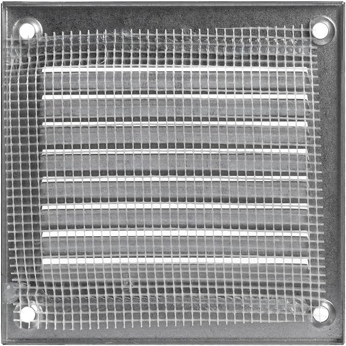 Vent Systems 4'' x 4'' Inch (Overall Dimensions) Galvanized Air Vent Cover - Metal Air Return Grill with Built in Guard Screen Mesh - HVAC Ducting Vent Duct Cover for Interior, Exterior Use
