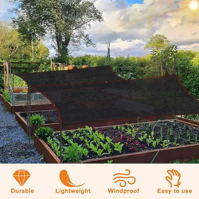 Storystore 40% Shade Cloth with Grommets, 10Ft x 16.4Ft Garden Mesh Shade Tarp Sun Shade Net for Greenhouse, Cover, Patio, Plant, Flower, Chicken, Coop