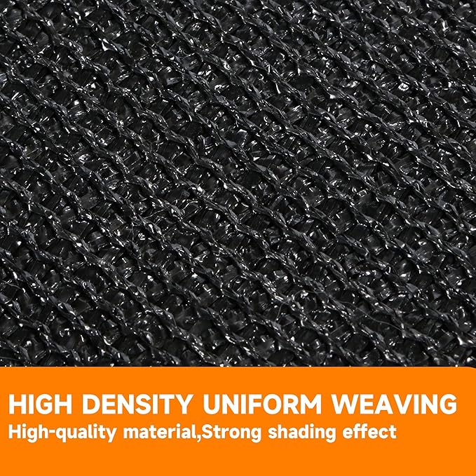 90% Shading Rate 16'x20' Black Shade Cloth,UV Resistant Durable Mesh Tarp with Grommets&Reinforced Edges, Shade Net Using for Plants Cover, Greenhouse, Dog Kennel, Patio, Chicken House