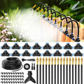 MIXC 100Ft 1/4" Drip Irrigation System,2026-Upgrade Garden Irrigation Kit with 16pcs Adjustable Copper Nozzles,Automatic Atomizing Watering System for Outdoor Plants,Raised Bed,Yard,Potted Plant,Lawn