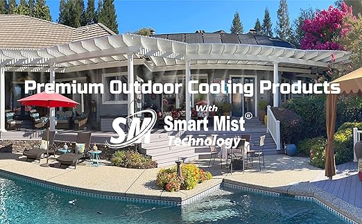 App Controlled High Pressure Misting Mister System Kit 1000 PSI Stainless Steel Tubing DIY Patio Greenhouse (40' w/ 20-.006" Nozzles for Most Hot Climates, Stainless Steel Tubing)