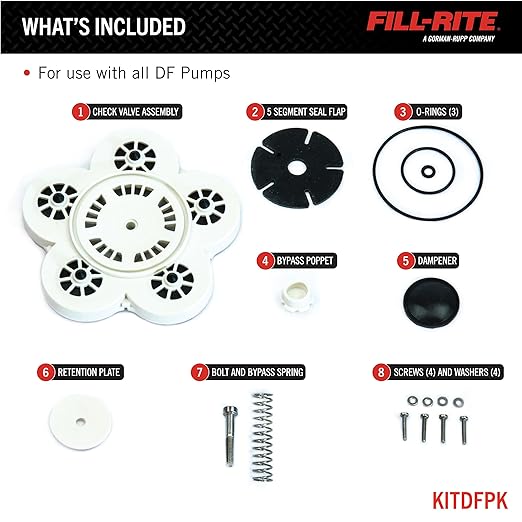 Fill-Rite KITDFPK DEF Pump Spare Parts Kit – Replacement Internal Components for All Fill-Rite DF Series DEF Transfer Pumps