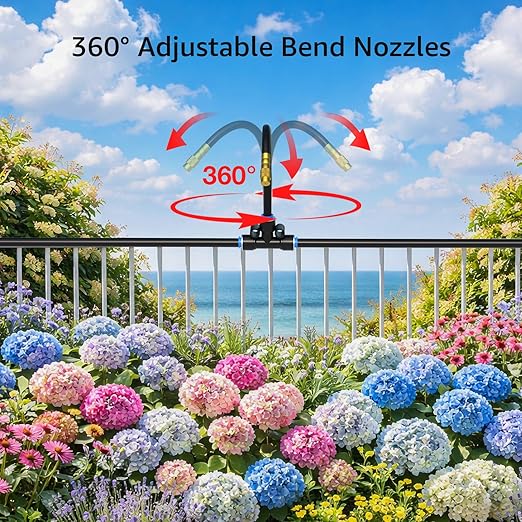 Bluepro 2026-Upgrade Drip Irrigation System, No 1/4 Pipe, only 12pcs Adjustable Copper Nobbles and Quick Connectors