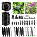 Drip Irrigation Kit for Garden, Raised Beds, Lawn - Adjustable Watering System with Drip Emitters, 5/16" & 1/4" Tubing, Barbed Fittings
