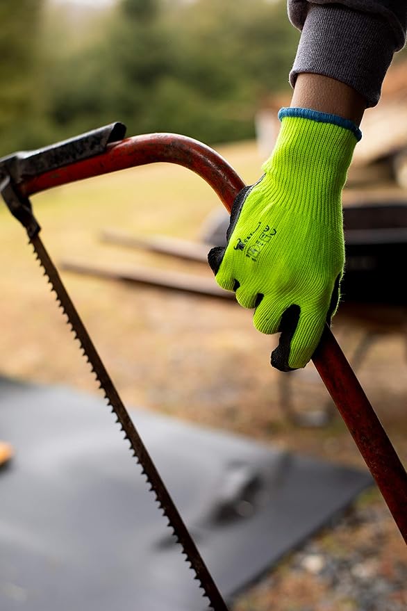 G & F Products Rubber Coated Work Gloves Dozen Pack, Double Layer for Construction, Gardening, Heavy Duty Use