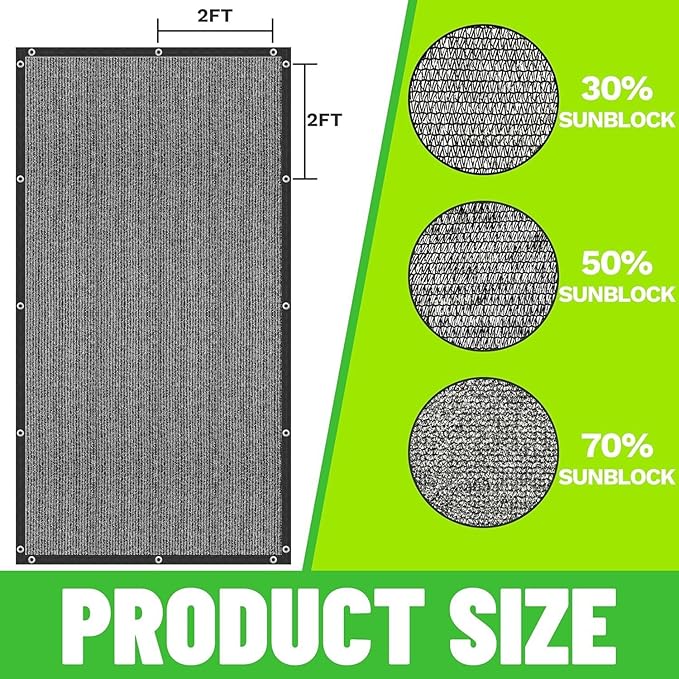 ColourTree 50% Black Shade Cloth Custom Size 8FT x 94FT Mesh Tarp, UV Resistant Netting with Upgrade Grommets for Plant Cover, Greenhouse, Chicken Coop, Barn, Kennel, Garden. (We Make Custom Size)