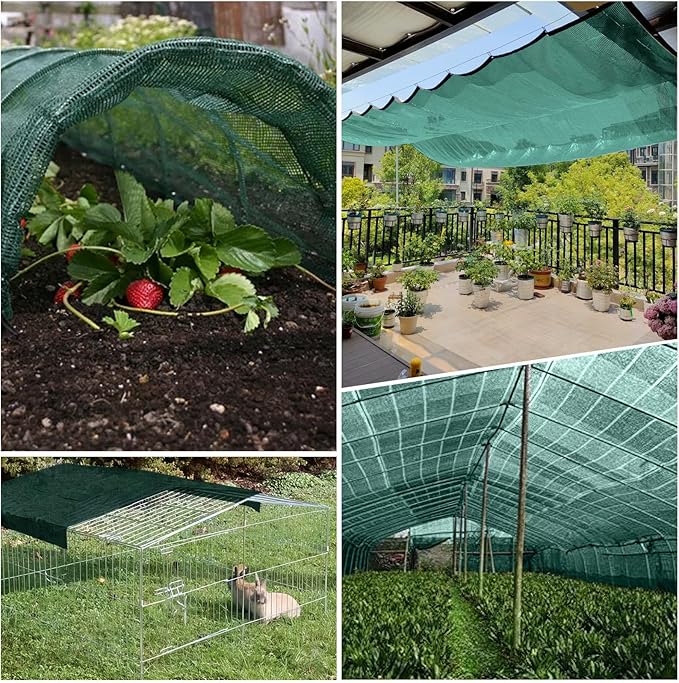 LOVE STORY 6.5x10FT 90% Dark Green Garden Shade Cloth, Sun Shade Cover Net Mesh Tarp with Grommets, Sunblock Net for Garden,Greenhouse,Plants and Patio