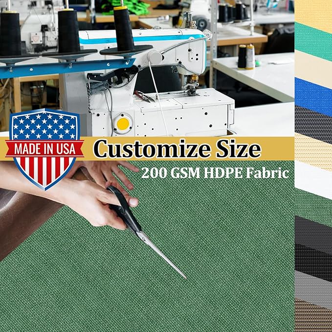 Shade&Beyond Customized Size 10' X 18' Shade Cloth with Grommets, 90% UV Protection UV Protection Mesh Tarp Sun Screens for Patio GN04, Green